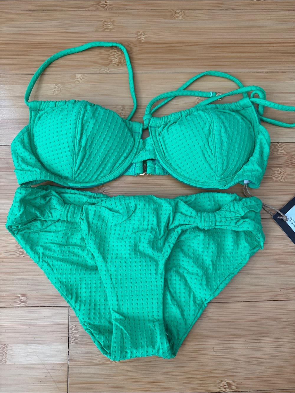 Textured Green Bikini Set